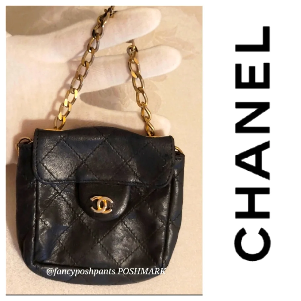 CHANEL lambskin Mini Mini Matelasse Chain Pouch CC vintage made in France luxury - Picture 1 of 17